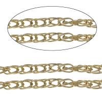aluminio Cadena, chapado en color dorado, cadena bizantino, 23x14x2mm, 100m/Bolsa, Vendido por Bolsa