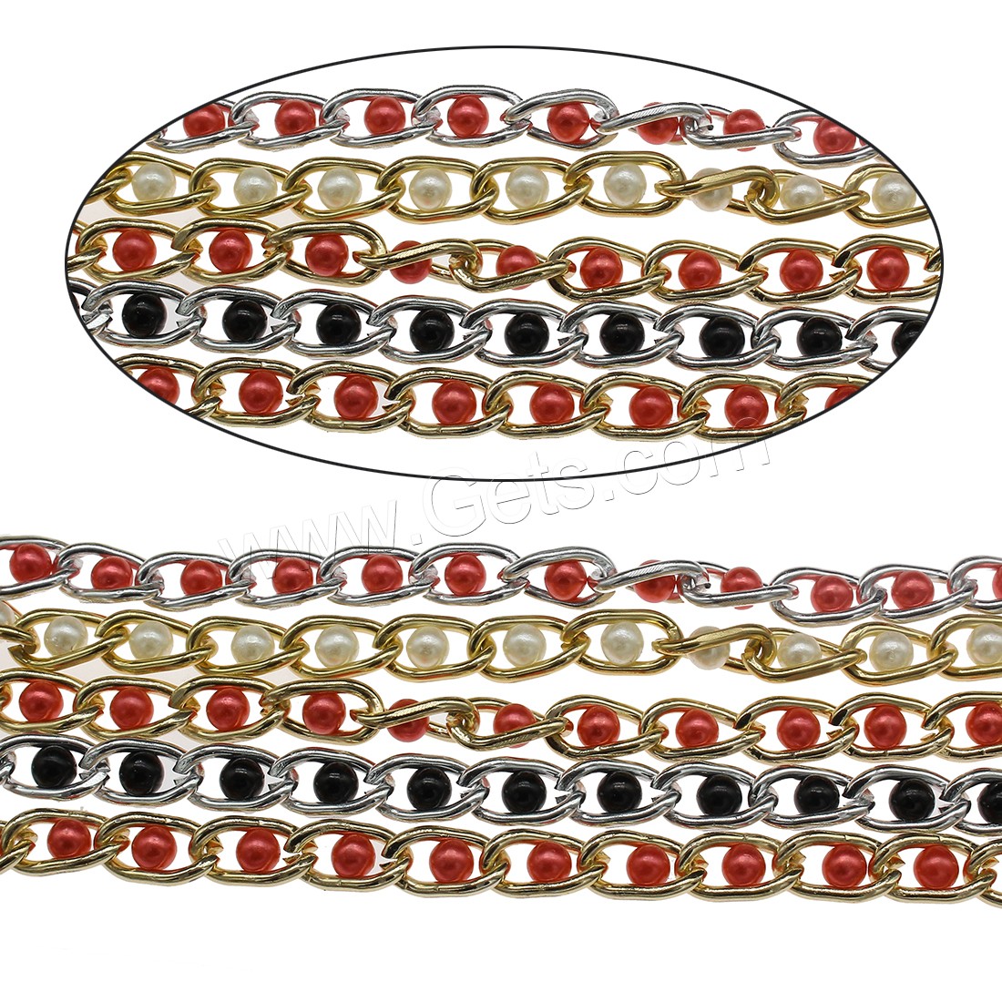 Aluminum Chain, with Plastic, plated, fashion jewelry, more colors for choice, 100m/Bag, Sold By Bag