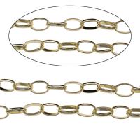 Aluminum Circle Chain, gold color plated, rolo chain 