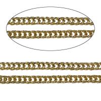 Aluminum Twist ovale Kette, Aluminium, goldfarben plattiert, 15x9x1.6mm, 100m/Tasche, verkauft von Tasche