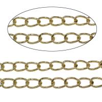 Aluminum Twist ovale Kette, Aluminium, goldfarben plattiert, 23x16x2.8mm, 100m/Tasche, verkauft von Tasche