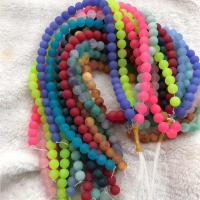Dyed Jade Beads, Round, random style & DIY & frosted, mixed colors Approx 15 Inch 