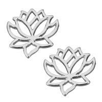 Brass Jewelry Finding, Lotus, silver color plated, fashion jewelry & DIY & hollow 