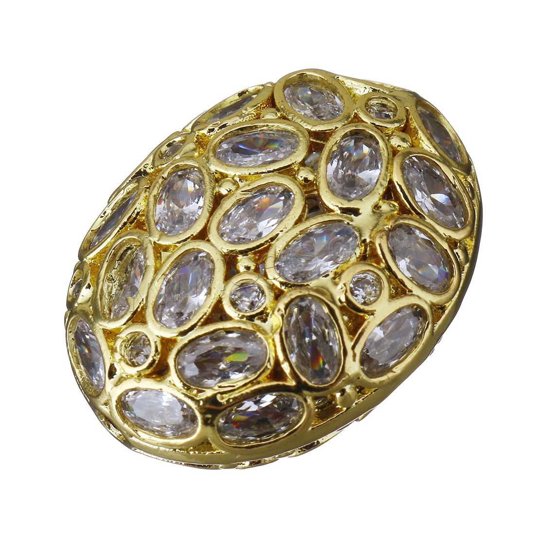Kubischer Zirkonia Messing Perlen, plattiert, verschiedene Größen vorhanden & mit kubischem Zirkonia, keine, Bohrung:ca. 2mm, verkauft von PC