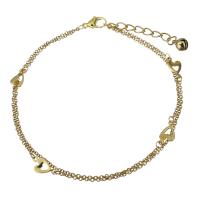 Stainless Steel Charm Bracelet, with 1.5Inch extender chain, gold color plated, oval chain & for woman & 1.5mm Approx 9.5 Inch 