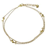Stainless Steel Charm Bracelet, with 1.5Inch extender chain, gold color plated, oval chain & for woman & 1.5mm Approx 9.5 Inch 