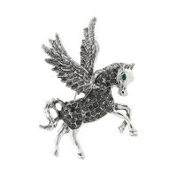 Bijoux broche en Zinc alliage , alliage de zinc, cheval, Placage, unisexe & avec strass, plus de couleurs à choisir, 52*44mm, Vendu par PC