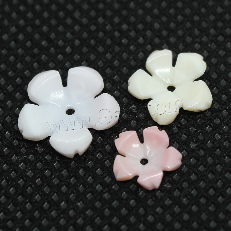 coquille blanche calotte de perle, fleur, Mini & bijoux de mode & DIY & normes différentes pour le choix, Couleur aléatoire, Trou:Environ 1mm, Vendu par PC