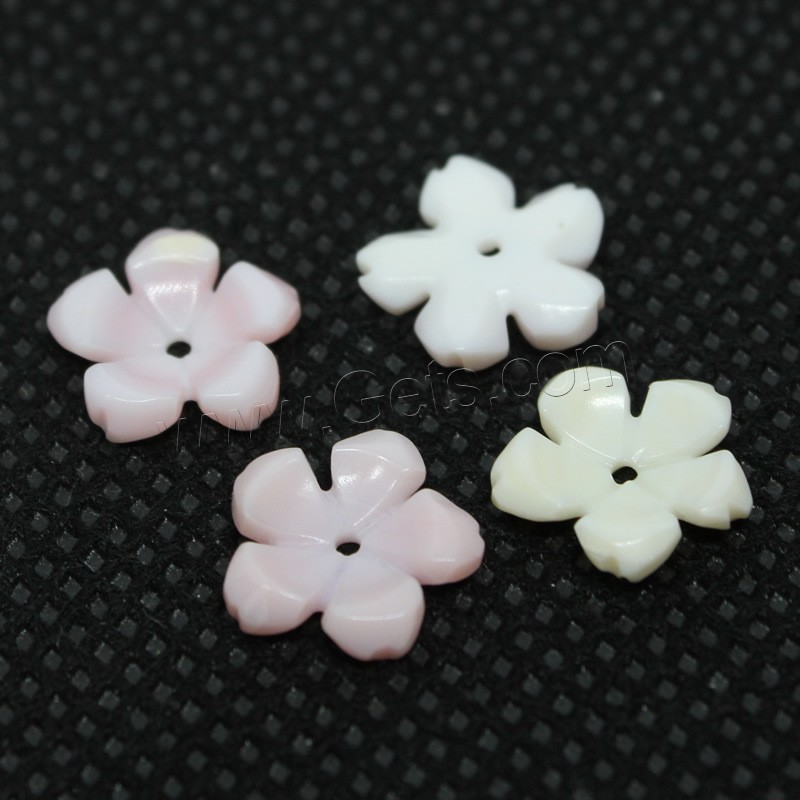 Weiße Muschel Perlkappen, Blume, Mini & Modeschmuck & DIY & verschiedene Größen vorhanden, Zufällige Farbe, Bohrung:ca. 1mm, verkauft von PC