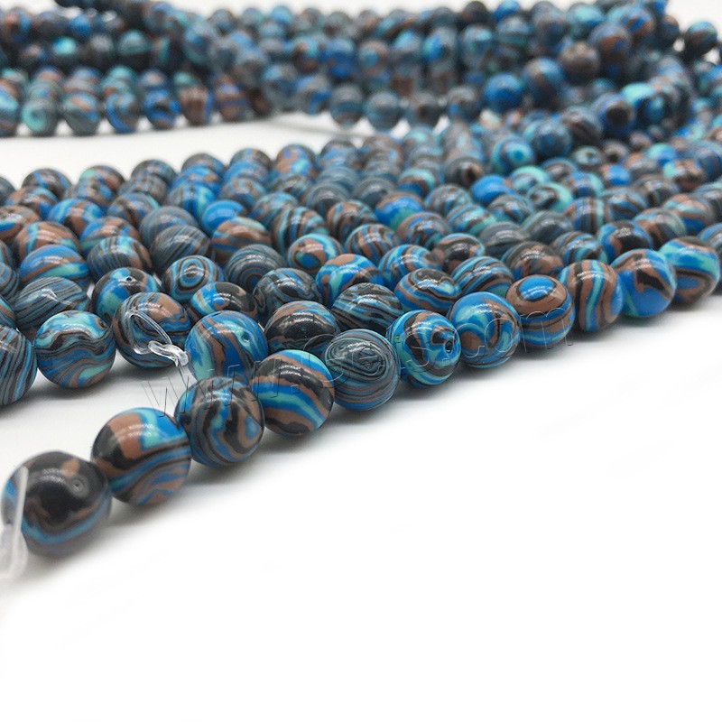 Synthetic Turquoise Beads, Round, fashion jewelry & different size for choice, Hole:Approx 1mm, Length:Approx 14.9 Inch, Sold By Strand