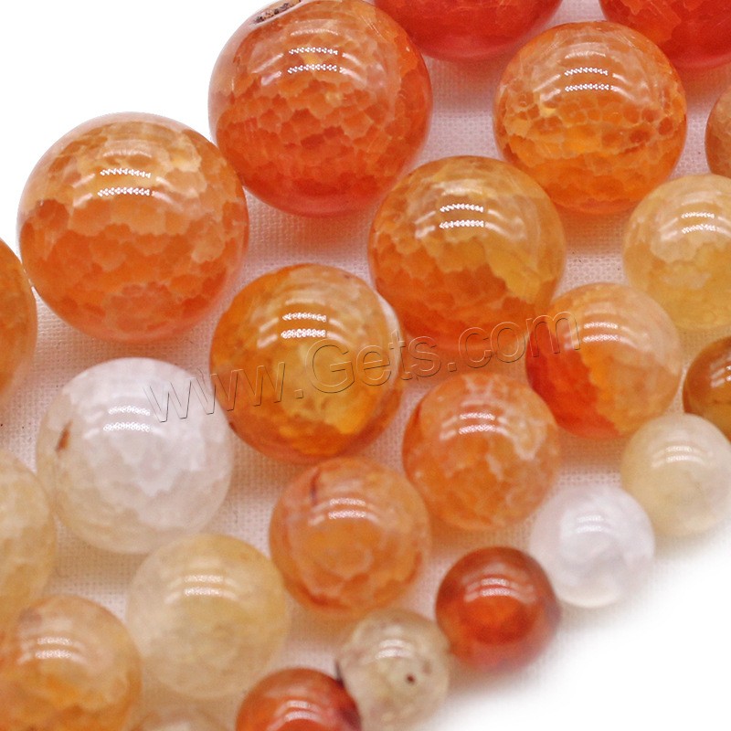 Natural Crackle Agate Bead, Round, different size for choice, red, Hole:Approx 1mm, Length:Approx 14.9 Inch, Sold By Strand