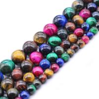 Tiger Eye Beads, Round, fashion jewelry mixed colors Approx 1mm Approx 14.9 Inch 