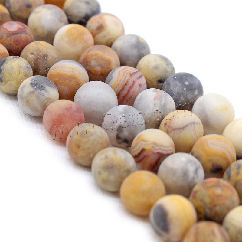 Natural Crazy Agate Beads, Round, different size for choice & frosted, Hole:Approx 1mm, Length:Approx 14.9 Inch, Sold By Strand