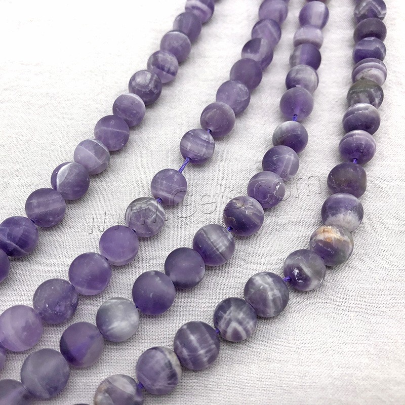 Perles améthystes Naturelles, améthyste, Rond, normes différentes pour le choix & givré, violet, Trou:Environ 1mm, Longueur:Environ 14.9 pouce, Vendu par brin