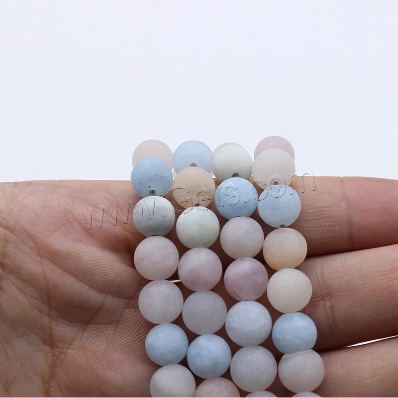 Morganite Beads, Round, different size for choice & frosted, Hole:Approx 1mm, Length:Approx 14.9 Inch, Sold By Strand