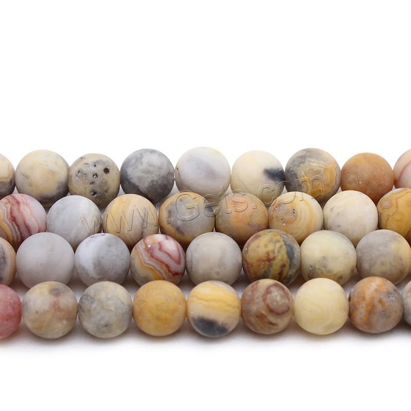 Natürliche verrückte Achat Perlen, Verrückter Achat, rund, verschiedene Größen vorhanden & satiniert, Bohrung:ca. 1mm, Länge:ca. 14.9 ZollInch, verkauft von Strang