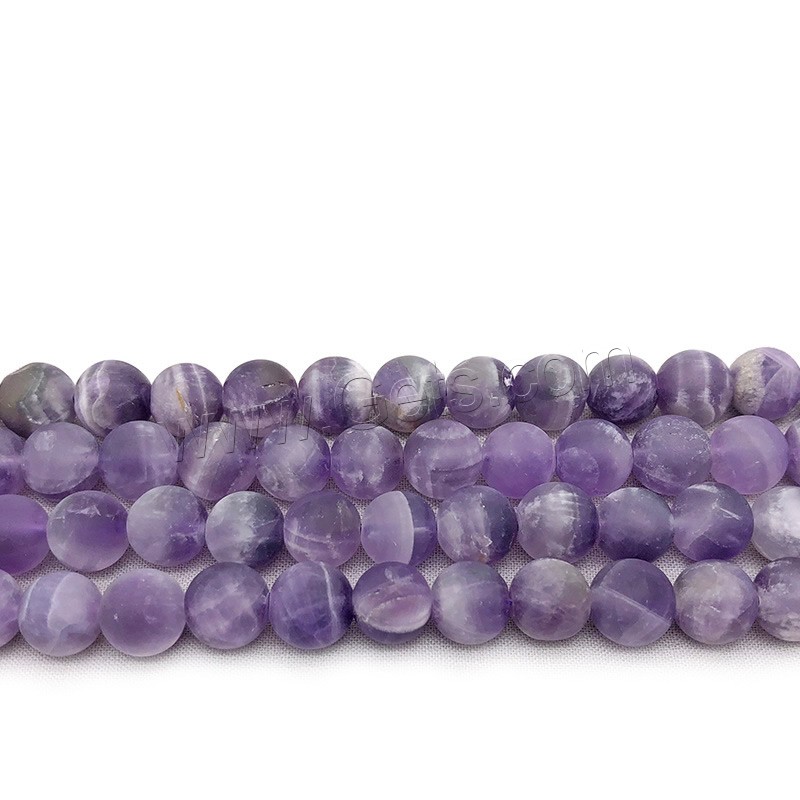 Perles améthystes Naturelles, améthyste, Rond, normes différentes pour le choix & givré, violet, Trou:Environ 1mm, Longueur:Environ 14.9 pouce, Vendu par brin