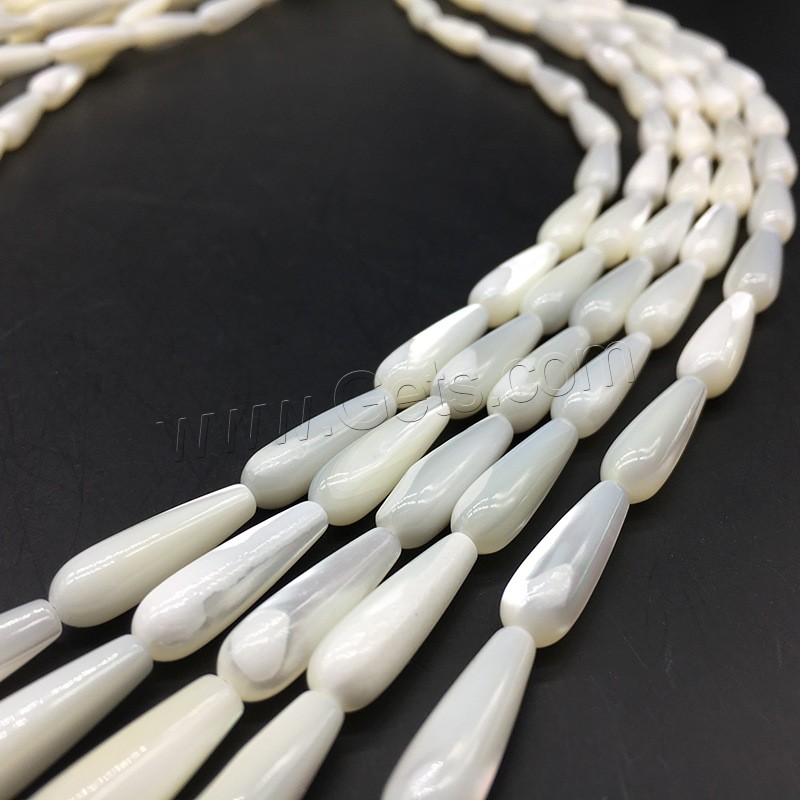Natural White Shell Beads, Teardrop, fashion jewelry & different size for choice, more colors for choice, Hole:Approx 1mm, Length:Approx 14.9 Inch, Sold By Strand