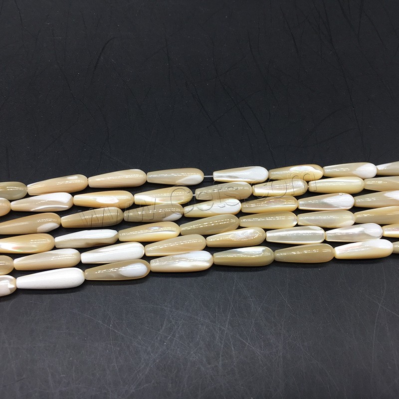 Natural White Shell Beads, Teardrop, fashion jewelry & different size for choice, more colors for choice, Hole:Approx 1mm, Length:Approx 14.9 Inch, Sold By Strand