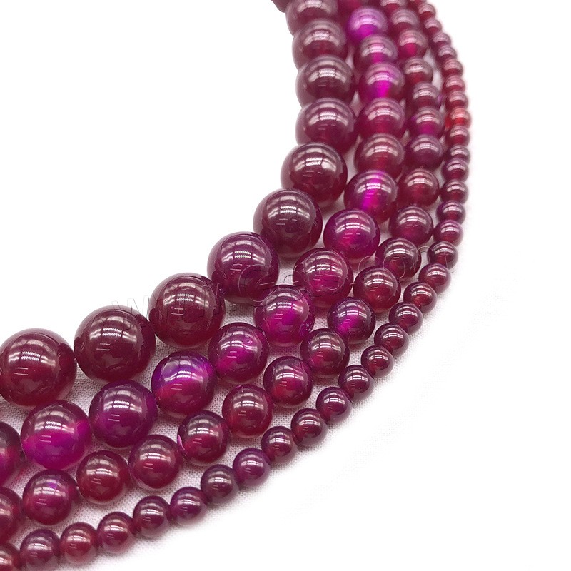 Natural Rose Agate Beads, Round, fashion jewelry & different size for choice, Hole:Approx 1mm, Length:Approx 14.9 Inch, Sold By Strand