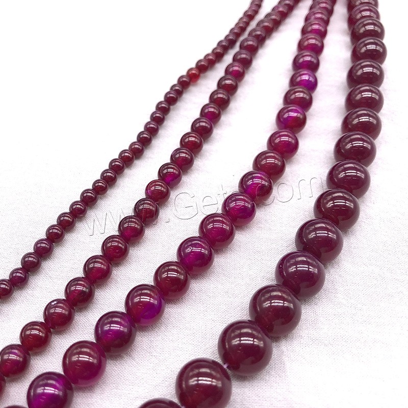 Perles agates rose naturelles, agate rose, Rond, bijoux de mode & normes différentes pour le choix, Trou:Environ 1mm, Longueur:Environ 14.9 pouce, Vendu par brin