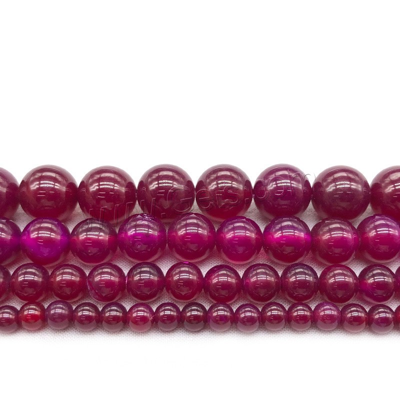 Natürliche Rosa Achat Perlen, rund, Modeschmuck & verschiedene Größen vorhanden, Bohrung:ca. 1mm, Länge:ca. 14.9 ZollInch, verkauft von Strang