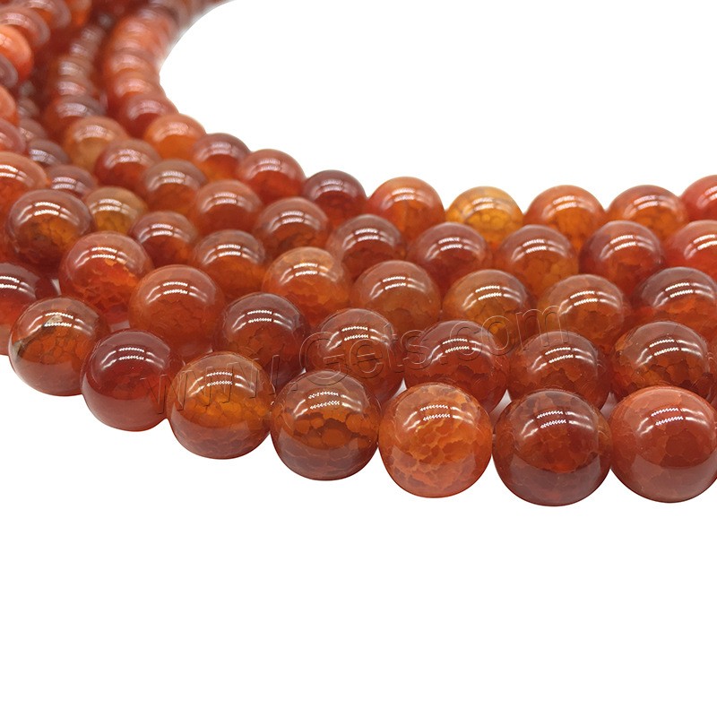 Natural Dragon Veins Agate Beads, Round, fashion jewelry & different size for choice, red, Hole:Approx 1mm, Length:Approx 14.9 Inch, Sold By Strand