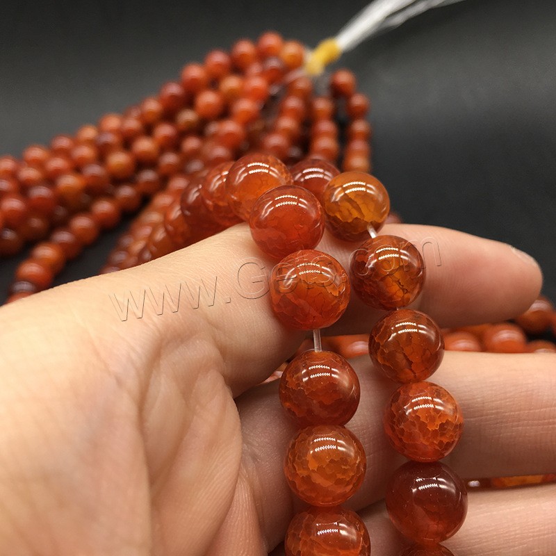 Perles agate veines de dragon naturelles, Rond, bijoux de mode & normes différentes pour le choix, rouge, Trou:Environ 1mm, Longueur:Environ 14.9 pouce, Vendu par brin