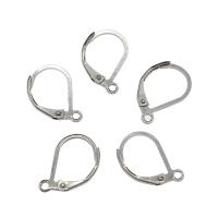 Stainless Steel Lever Back Earring Component, DIY & with loop, original color Approx 1.4mm 