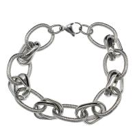 Stainless Steel Chain Bracelets, fashion jewelry & Unisex, original color Approx 7.49 Inch 
