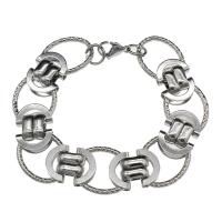 Stainless Steel Chain Bracelets, Unisex, original color Approx 7.88 Inch 