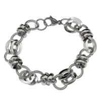 Stainless Steel Chain Bracelets, Unisex, original color Approx 7.49 Inch 