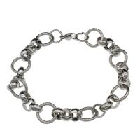 Stainless Steel Chain Bracelets, Unisex, original color Approx 8.67 Inch 