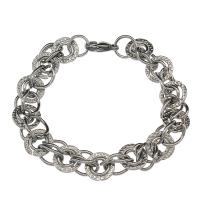 Stainless Steel Chain Bracelets, Unisex, original color Approx 7.88 Inch 