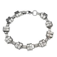 Stainless Steel Chain Bracelets, Unisex, original color Approx 8.67 Inch 