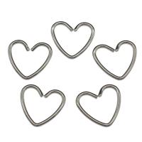Stainless Steel Open Jump Ring, Heart, fashion jewelry & DIY, original color 
