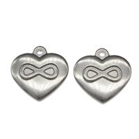 Stainless Steel Heart Pendants, original color Approx 1.4mm 