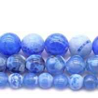 Natürliche Crackle Achat Perlen, Geknister Achat, rund, poliert, verschiedene Größen vorhanden, Bohrung:ca. 1mm, verkauft von Strang