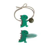 Resin Hair Jewelry Set, hair clip & hair jewelry elastic, with Polyester, Dinosaur, 2 pieces & cute & for woman 