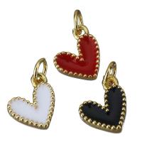 Латунные подвески-сердце, Латунь, Сердце, плакирован золотом, ювелирные изделия моды & DIY & эмаль, Много цветов для выбора отверстие:Приблизительно 3mm, продается PC