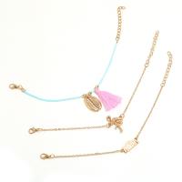 Zinc Alloy Bracelet Set, Tassel, gold color plated, three pieces & fashion jewelry & for woman 