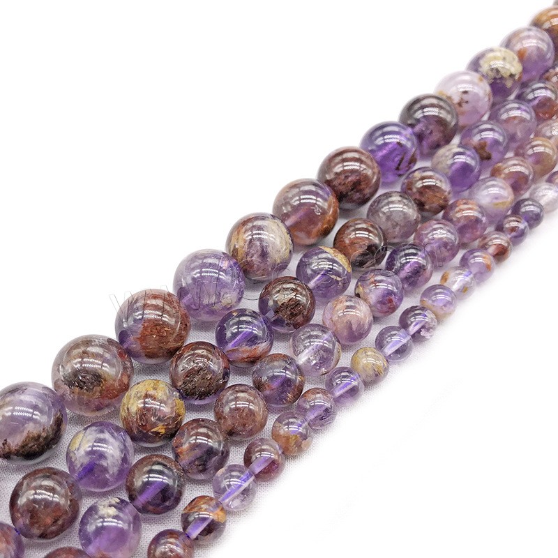 Purple Phantom Quartz Beads, Round, fashion jewelry & different styles for choice, purple, Hole:Approx 1mm, Length:Approx 14.9 Inch, Sold By Strand