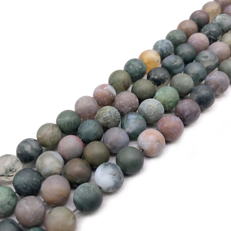 Natural Indian Agate Beads, Round, different styles for choice & frosted, Hole:Approx 1mm, Length:Approx 14.9 Inch, Sold By Strand