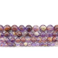 Lila+Phantom+Quarz Perle, rund, Modeschmuck & verschiedene Stile für Wahl, violett, Bohrung:ca. 1mm, Länge:ca. 14.9 ZollInch, verkauft von Strang