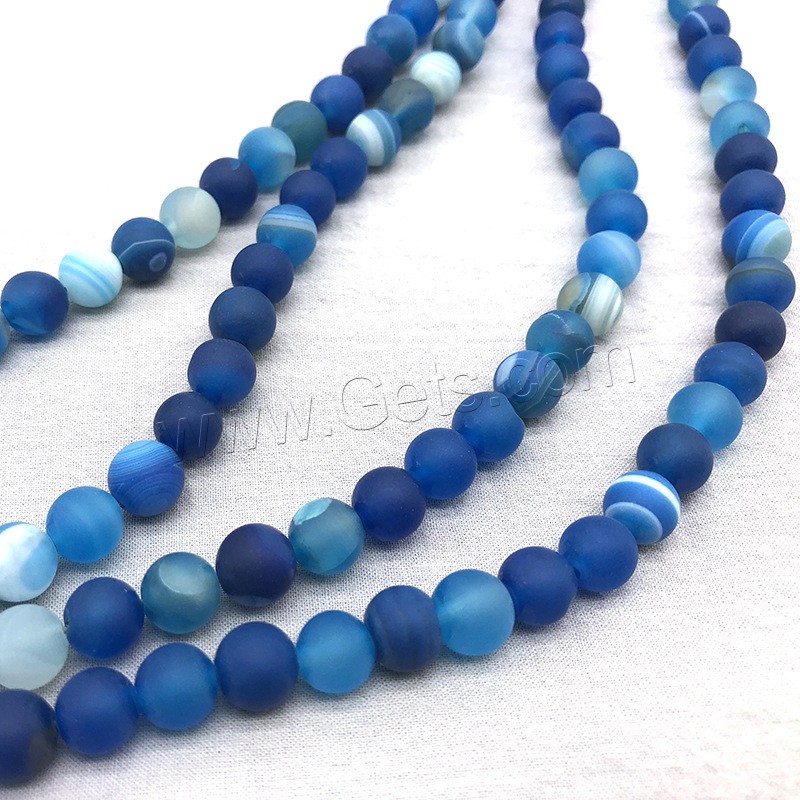 Natural Lace Agate Beads, Round, different styles for choice & frosted, blue, Hole:Approx 1mm, Length:Approx 14.9 Inch, Sold By Strand