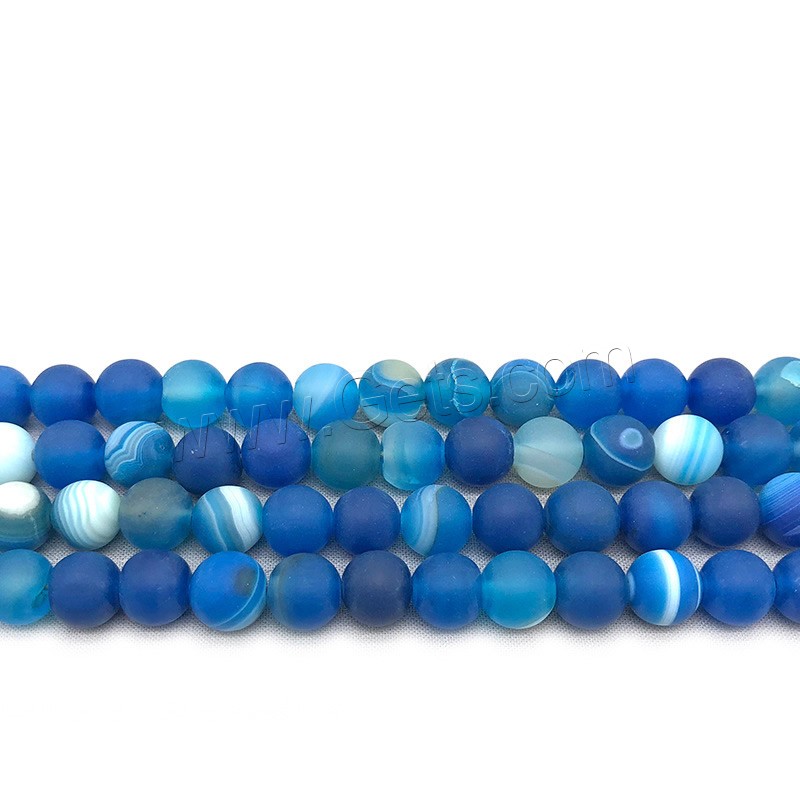 Natural Lace Agate Beads, Round, different styles for choice & frosted, blue, Hole:Approx 1mm, Length:Approx 14.9 Inch, Sold By Strand