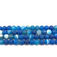 Natural Lace Agate Beads, Round & frosted, blue Approx 1mm Approx 14.9 Inch 