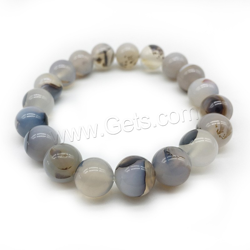 Ocean Agate Bracelet, Round, fashion jewelry & Unisex & different size for choice, Length:Approx 7.5 Inch, Sold By Strand