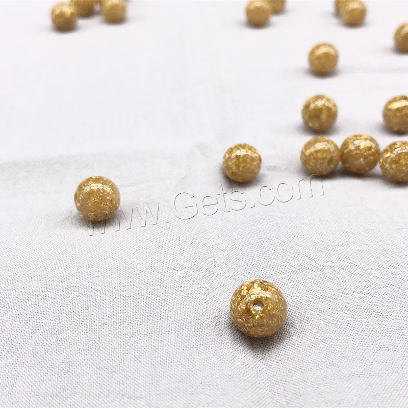 Feuille d'or goutte, avec résine, Rond, bijoux de mode & normes différentes pour le choix, doré, Trou:Environ 1mm, Environ 120PC/sac, Vendu par sac