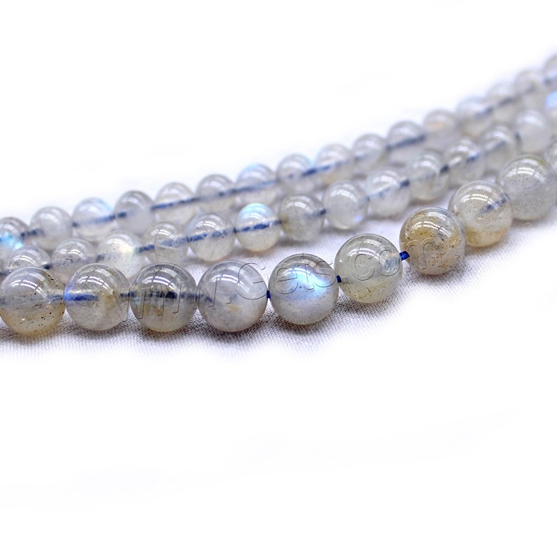 Mondstein Perlen, rund, Modeschmuck & verschiedene Größen vorhanden, grau, Bohrung:ca. 1mm, Länge:ca. 14.9 ZollInch, verkauft von Strang